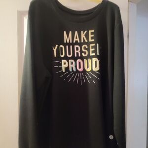 Torrid Black Long Sleeve Shirt with Motivational Print